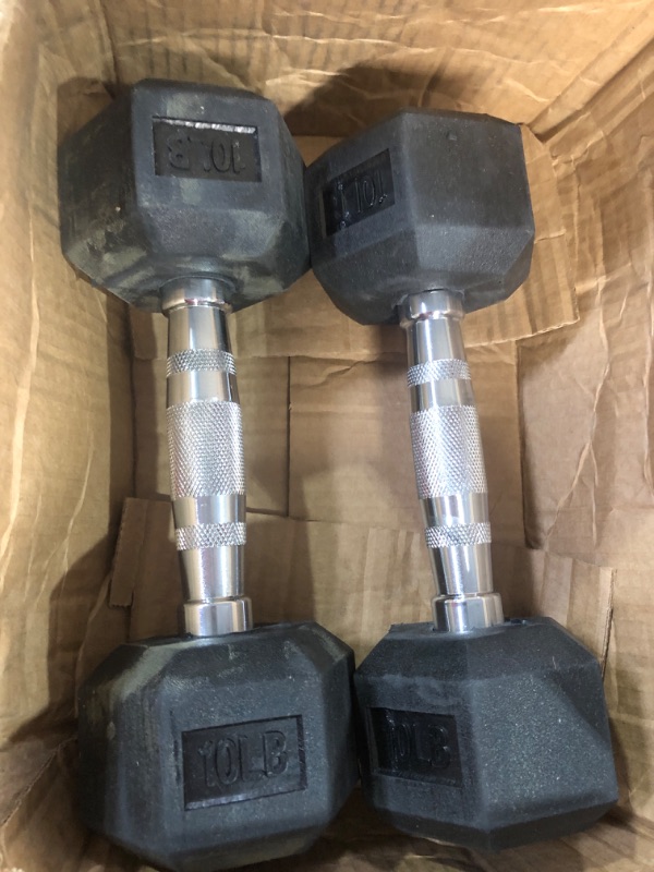 Photo 2 of -USED-Tru Grit Fitness Hex Elite TPR Dumbbells -  10LB 