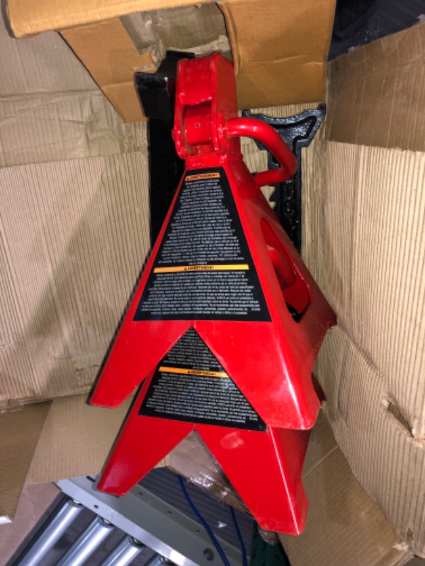 Photo 2 of BIG RED T46002A Torin Steel Jack Stands: Double Locking, 6 Ton (12,000 lb) Capacity, Red, 1 Pair