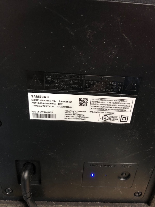 Photo 3 of Samsung  Wireless Subwoofer model PS-WB55D with remote 