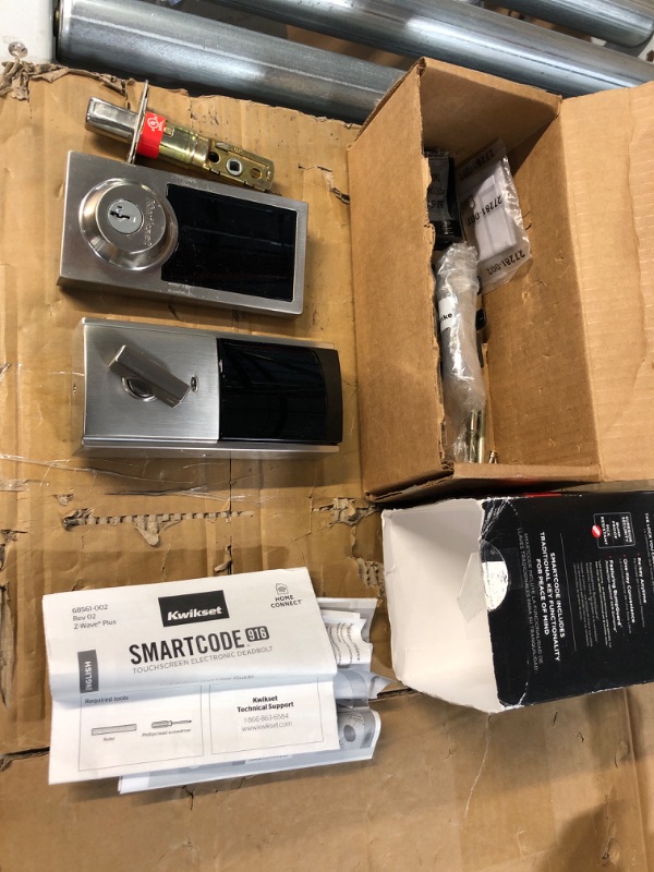 Photo 1 of **MISSING KEYS**
Z-Wave SmartCode 916 Touchscreen Contemporary Single Cylinder Satin Nickel Keypad Electronic Deadbolt with SmartKey