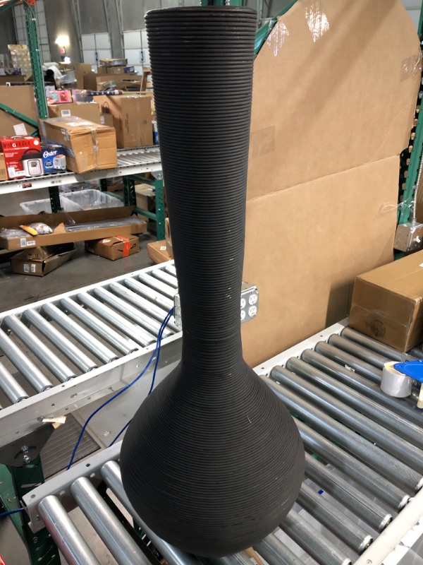 Photo 2 of Tall Floor Vase, Modern Charcoal Grey Extra Large Floor Vase, 38-inch Trumpet Style