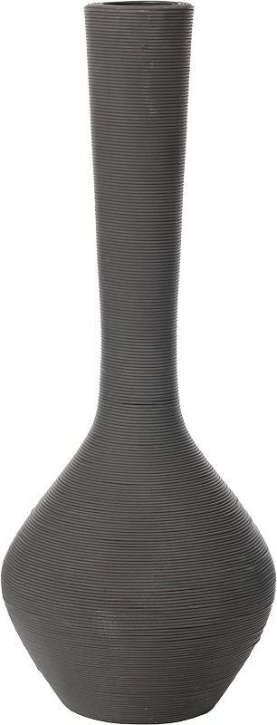 Photo 1 of Tall Floor Vase, Modern Charcoal Grey Extra Large Floor Vase, 38-inch Trumpet Style