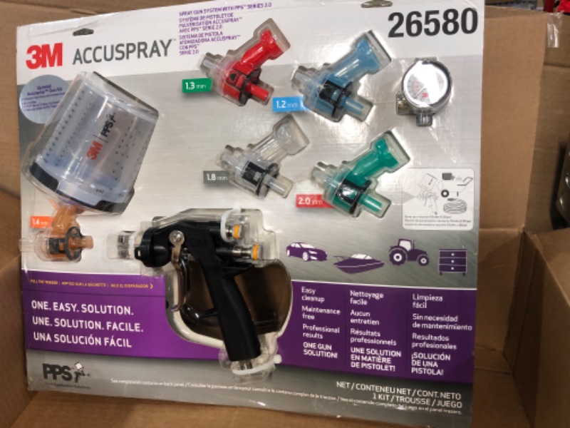 Photo 2 of 3M Accuspray Paint Spray Gun System with PPS 2.0, 26580, Standard, 22 Ounces,1 Paint Gun,1 Paint Cup,5 Disposable Lids and Liners,5 Nozzles,3 Sealing Plugs 