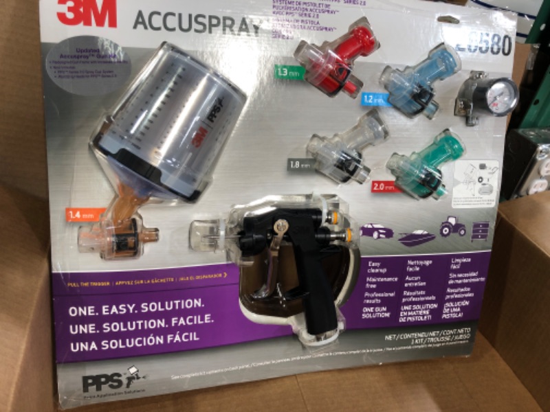 Photo 1 of 3M Accuspray Paint Spray Gun System with PPS 2.0, 26580, Standard, 22 Ounces,1 Paint Gun,1 Paint Cup,5 Disposable Lids and Liners,5 Nozzles,3 Sealing Plugs 