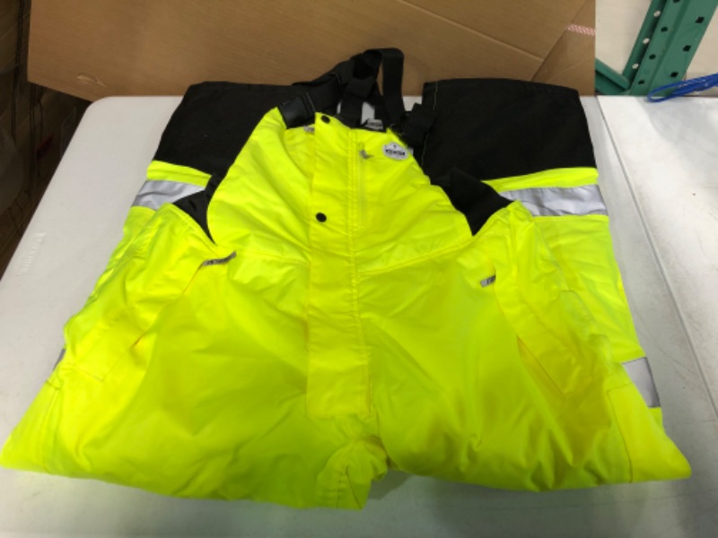 Photo 2 of Black Bottom Rain Bibs, Lime, XLARGE