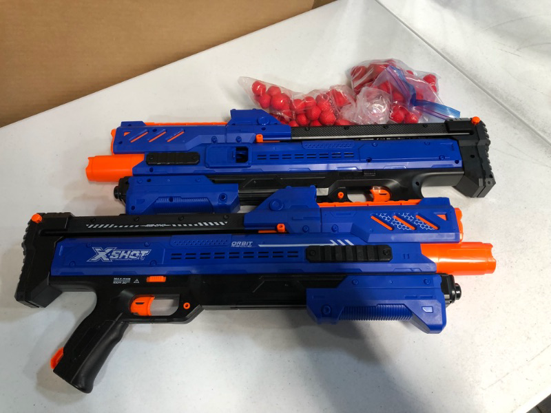 Photo 2 of X-Shot Chaos Orbit Dart Ball Blaster  - Double Blaster Pack Blue