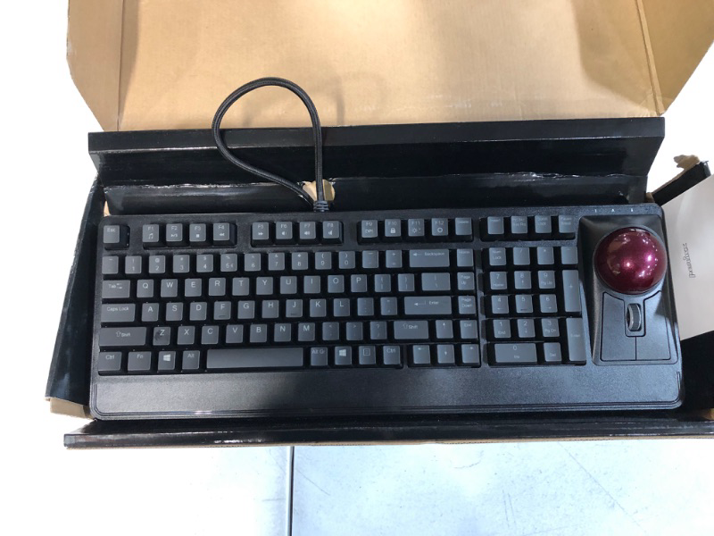 Photo 2 of Perixx PB-322BUS-11577 Mechanical Trackball Keyboard Black Keyboard