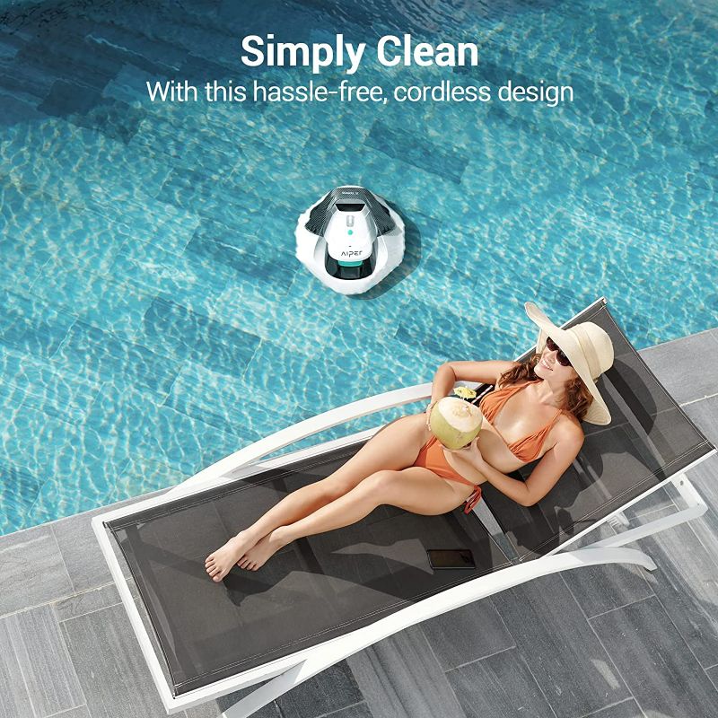 Photo 3 of (VIEW NOTES) AIPER Seagull SE Cordless Robotic Pool Cleaner 40 Feet - White Seagull