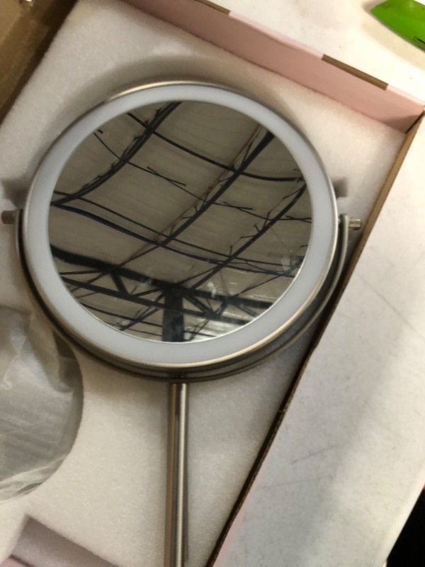 Photo 1 of **USED/SEE NOTES** Rechargeable 8'' Lighted Makeup Mirror, 10X Magnifying Vanity Mirror