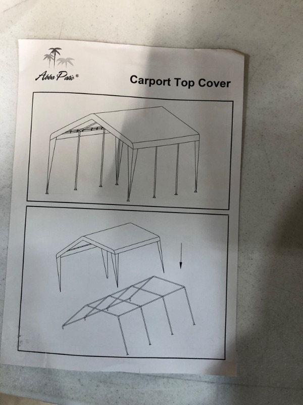 Photo 3 of **SEE NOTES** 
Abba Patio Carport Replacement Top Canopy Cover 12 x 20 F