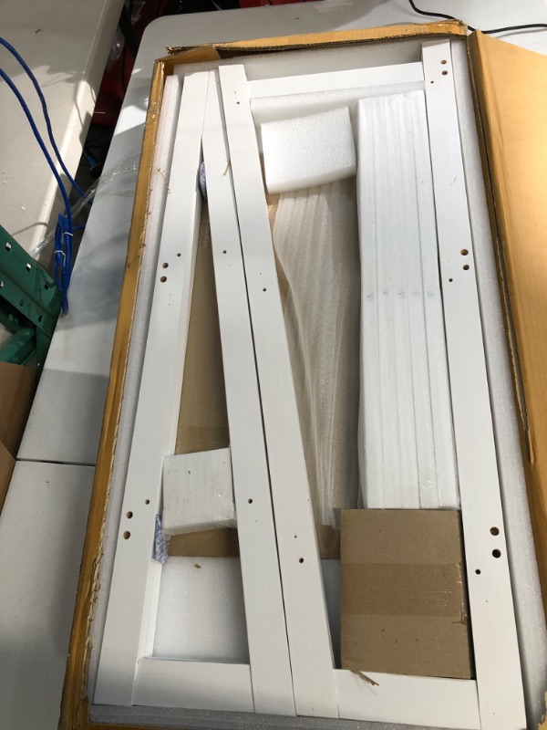 Photo 2 of **NEW** Amazon Basics Modern 5-Tier Ladder Bookshelf Organizer, Solid Rubberwood Frame - White