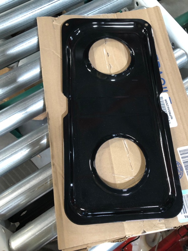 Photo 2 of *brand new* GE WB34K10010 Genuine OEM Porcelain Double Drip Pan (Black) for GE Gas Ranges