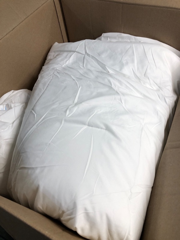 Photo 2 of **SEE NOTES/ NOT IN ORIGINAL PACKAGING** LINENSPA All Season Hypoallergenic Down Alternative Microfiber Comforter, King, Bright White 