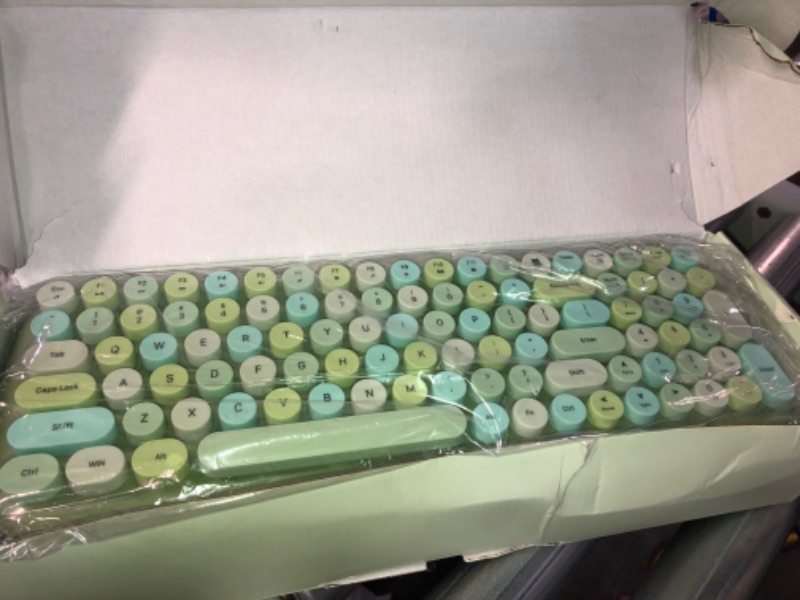 Photo 3 of **NEW** MOFii Wireless Keyboard and Mouse, Ergonomic Full Size Typewriter Keyboard and Mouse (Green Colorful)