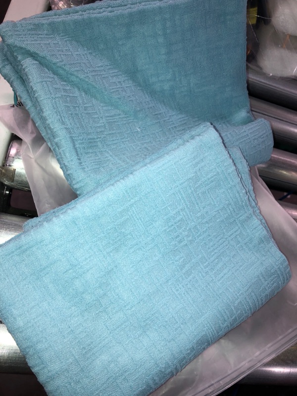 Photo 1 of  Decor Velvet Throw Pillow Covers Cushion Cases Blue 2 Packs, 18"x18" Niagara Blue