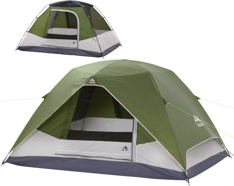 Photo 1 of AGLORY Camping Tent with Rainfly, 2/4 Person Dome Tent