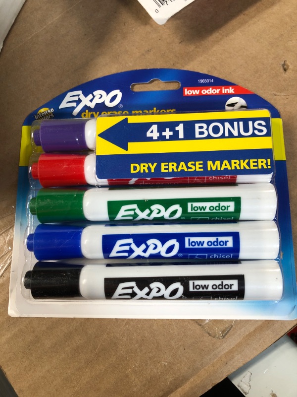 Photo 2 of Expo Low Odor Dry Erase Markers, Chisel Tip, Assorted Colors, 5-Count