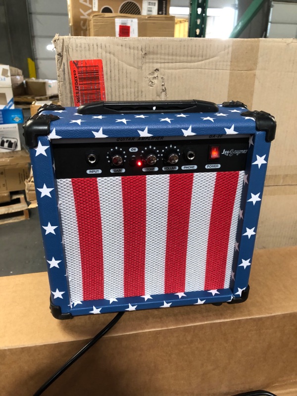 Photo 2 of **stock image for reference** Leo Jaymz 39 Inch Full Size Electric Guitar Kit Electric Guitar Beginner Kits - 20W Amplifier?Digital Tuner?Carring Bag?Shoulder Strap,Connecting Cable American flag