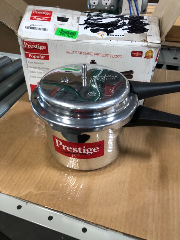 Photo 2 of **USED**Prestige PRP3 Pressure Cooker, 3 Liter, Silver 9"D x 12"W x 7"H
