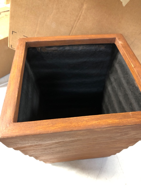 Photo 3 of  12 inch Square fiberstone Planter,Wood