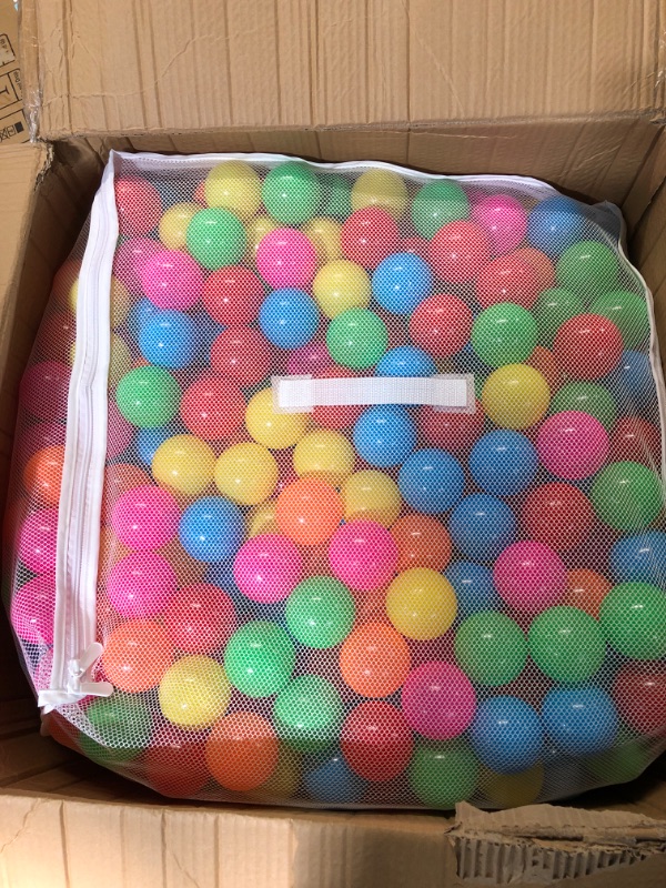 Photo 2 of Free Crush-Proof Plastic Ball Pit Balls with Storage Bag, 6 Bright Colors - Pack of 1000 