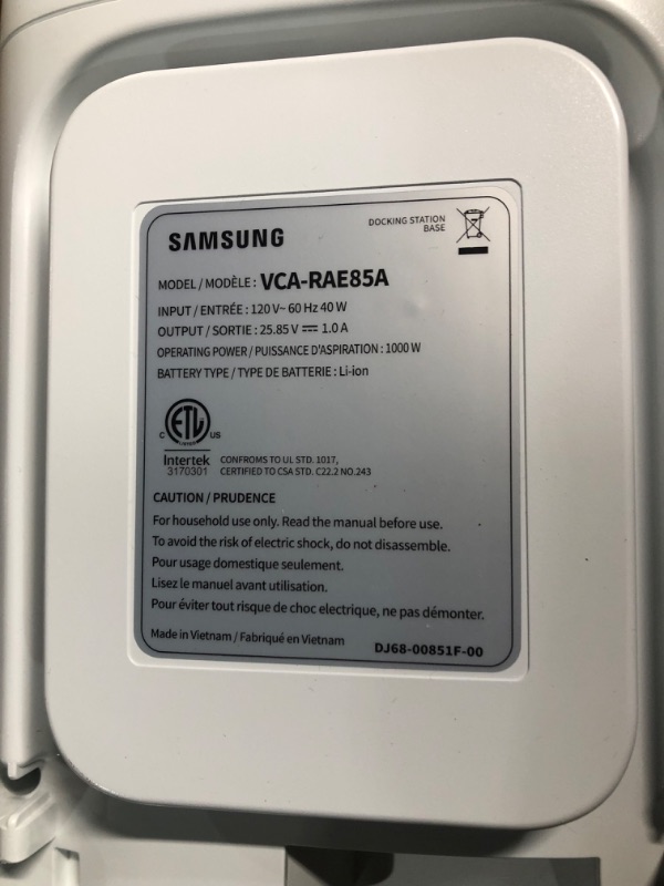 Photo 5 of **SEE NOTES**
SAMSUNG Jet Bot+ Robot Vacuum Cleaner w/ Clean Station, Automatic Emptying, Precision Cleaning, 5-Layer Filter