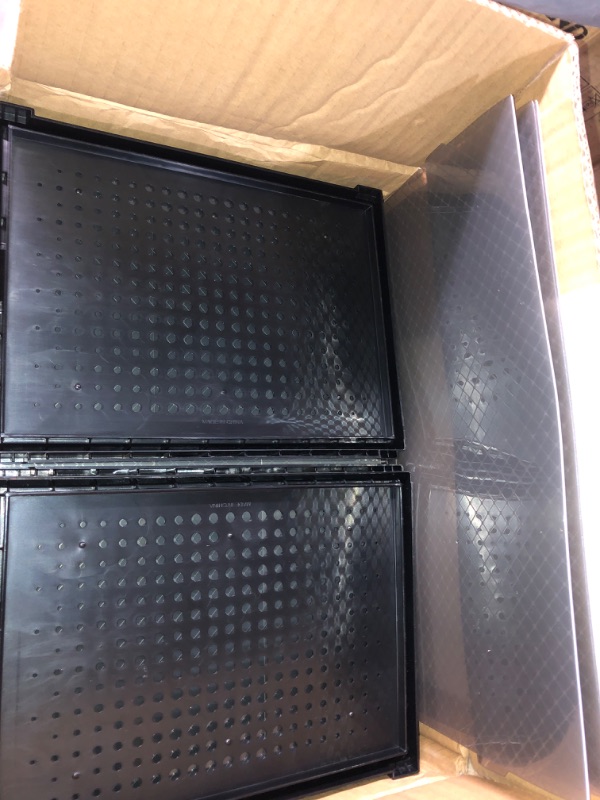 Photo 2 of  Black Shoe Storage Boxes, Clear Plastic Stackable Sneaker Display Drawer