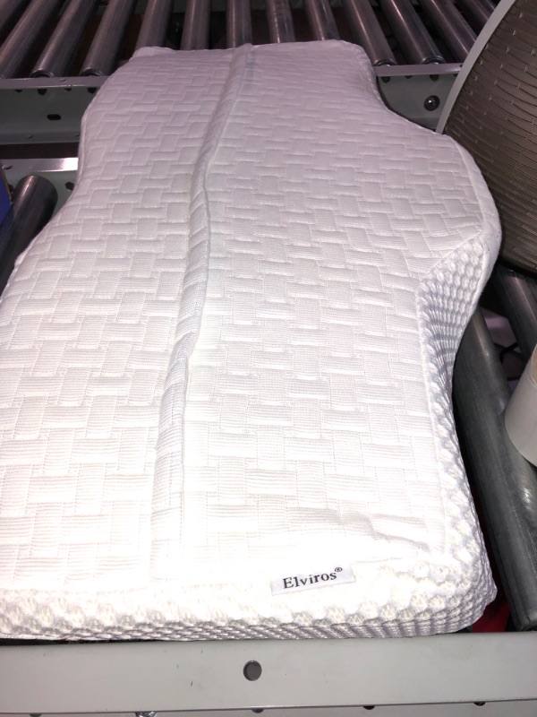 Photo 1 of Elviros Memory Foam Cervical Pillow, Ergonomic Contour Pillow for Neck  (White)