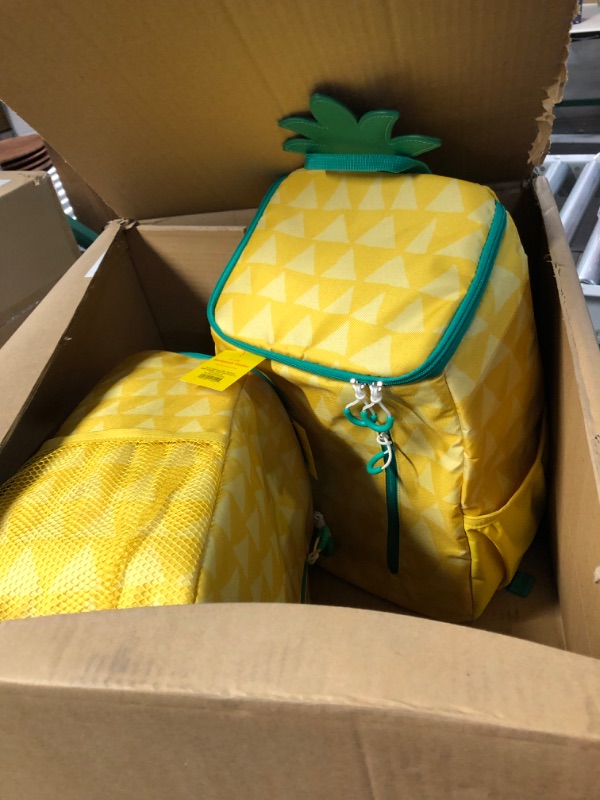 Photo 1 of 2 pk Sun Squad 20 Can Backpack with Insulated Liner Cooler Pineapple
