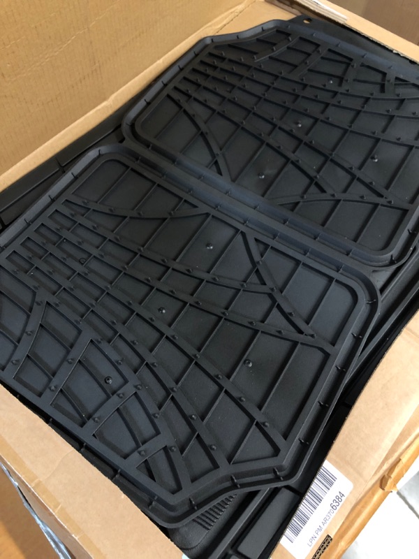 Photo 2 of Armor All 78840ZN 4-Piece Black Rubber All-Season Trim-to-Fit Floor Mats for Cars, Trucks and SUVs Black 4-Piece