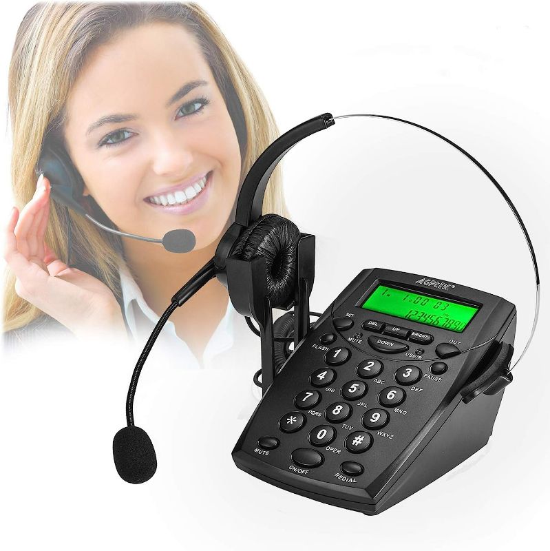 Photo 1 of AGPTEK® Call Center Dialpad Headset Telephone with Tone Dial Key Pad & REDIAL
