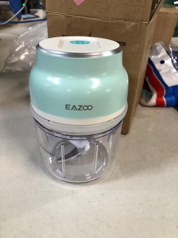 Photo 2 of **USED/MISSING CHARGER CORD** Electric Mini Garlic Chopper, EAZOO Cordless Mini Chopper Food Processor, Small
