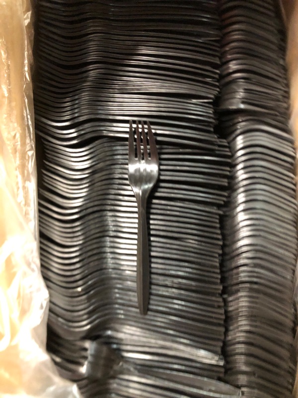 Photo 1 of 1000 Plastic Forks Black Medium Weight | Plastic Cutlery Disposable Forks Utensils | Bulk Durable Plasticware Cutlery | Great For Celebrations, Parties, Travels, Events, And Everyday Use