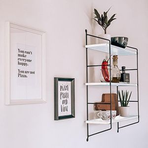 Photo 1 of 3 Tier White Wall Shelf, Bathroom Shelves Wall Mounted Industrial Floating Shelves Hanging