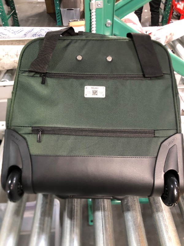 Photo 4 of *NEW* DELSEY Paris Sky Max 2.0 Softside Two Wheel Under Seat Luggage, Green, Carry-on 15 Inch 