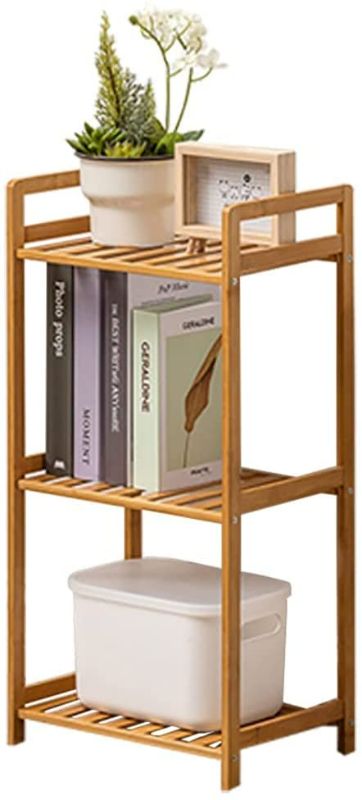 Photo 1 of *NEW* IOTXY Adjustable Multifunctional Shelving Unit - Small 3-Tier Bamboo Freestanding Shelf-LIGHT BROWN