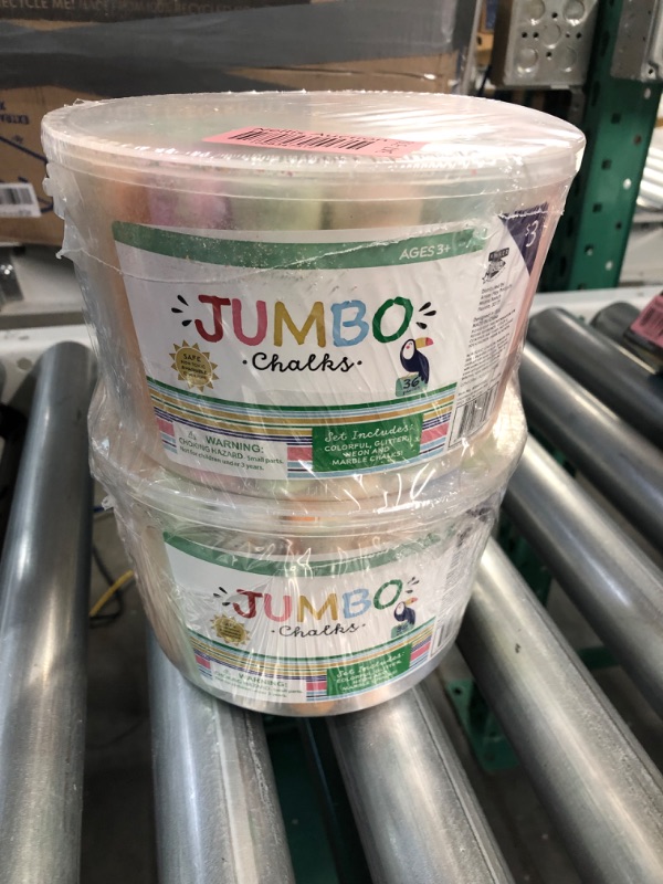 Photo 2 of Jumbo Multicolored Sidewalk Chalk, 36 Piece, 2 Tubs