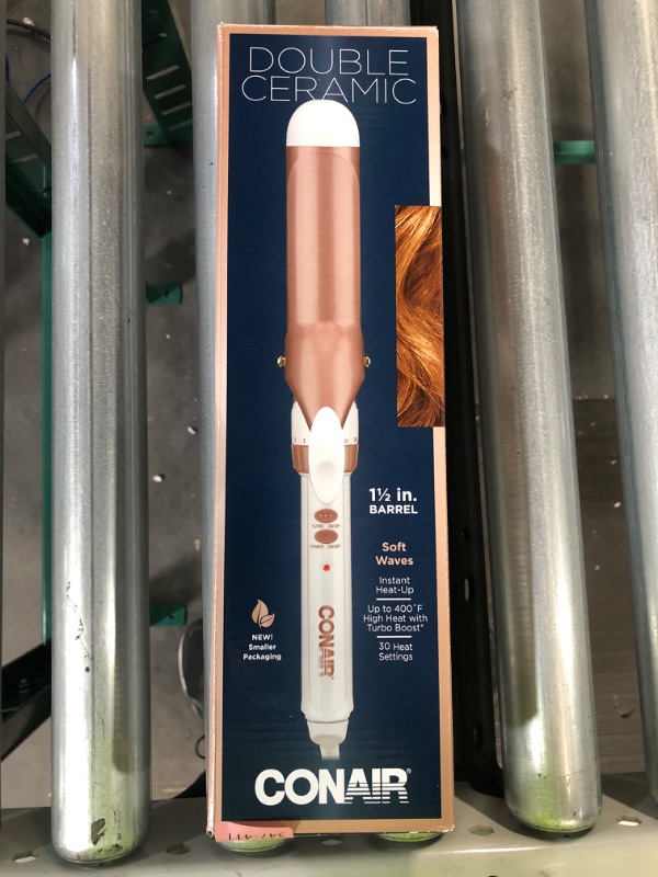 Photo 2 of ***SEE NOTES*** Conair Double Ceramic Curling Iron; 1 1/2-Inch Curling Iron; White/Rose Gold