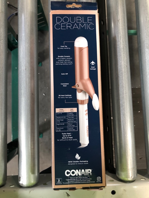 Photo 3 of ***SEE NOTES*** Conair Double Ceramic Curling Iron; 1 1/2-Inch Curling Iron; White/Rose Gold