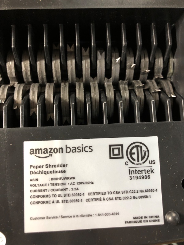 Photo 4 of Amazon Basics 6-Sheet Cross-Cut Paper and Credit Card Home Office Shredder