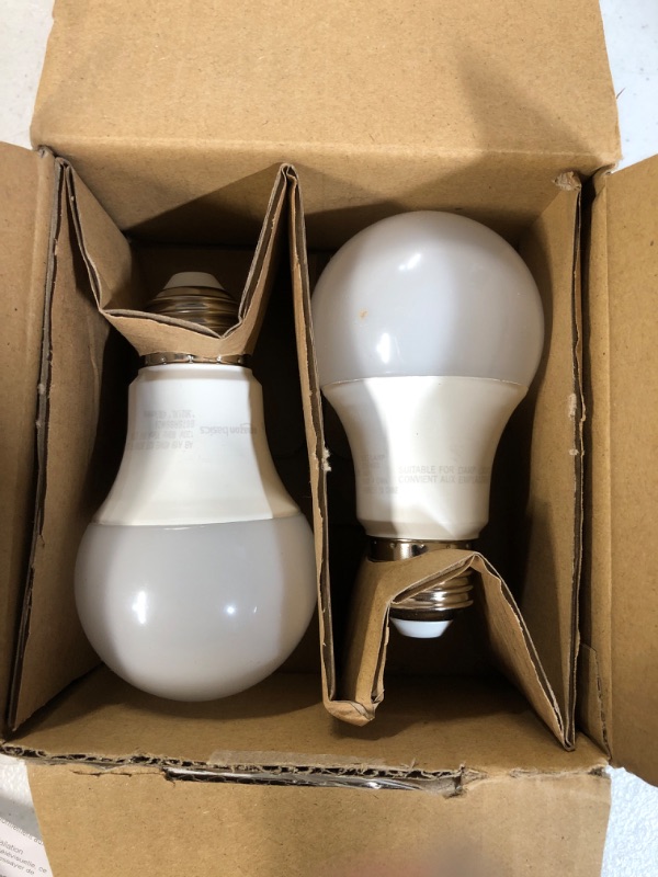 Photo 2 of 40W Equivalent, Soft White, Dimmable, 10,000 Hour Lifetime, A19 LED Light Bulb 2-Pack