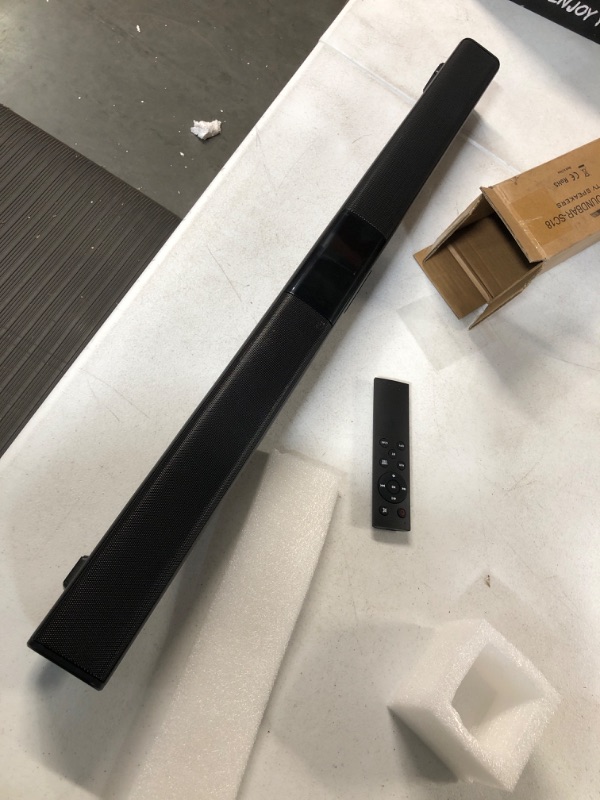 Photo 2 of Sound Bars for TV, 120W, 32 Inch, 2.1CH Soundbar Built-in Subwoofer with Wired and Wireless Bluetooth 5.0 Home Theater Surround Sound System Optical, Coaxial, AUX, RCA, TF interface Connection