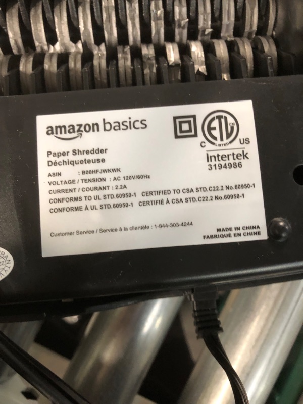 Photo 2 of Amazon Basics 6-Sheet Cross-Cut Paper and Credit Card Home Office Shredder 6 Sheet Shredder