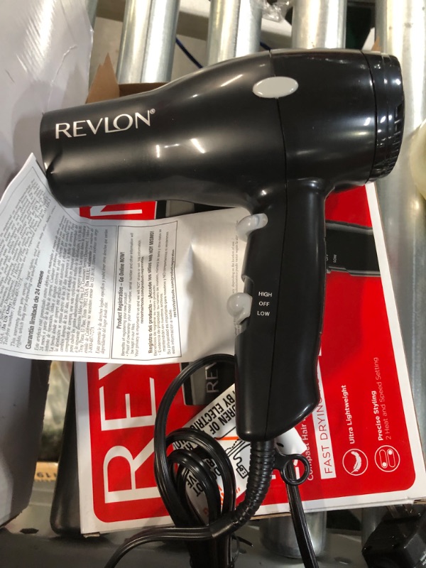 Photo 3 of Revlon Compact Hair Dryer (Black) 2 Pack