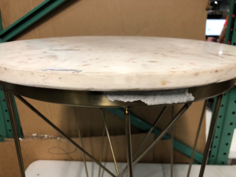 Photo 4 of *NEW* SEE COMMENTS!! Marble Top Round Table Gold - Project 62