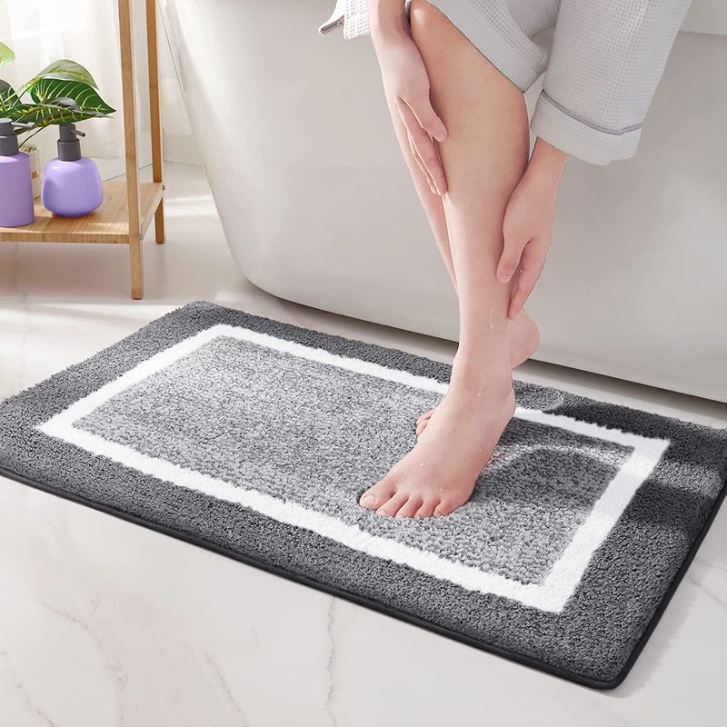 Photo 1 of *NEW* Color G Bathroom Rug Mat- Dark Grey and White