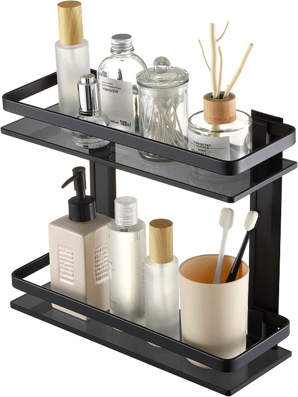 Photo 1 of *NEW* SEE COMMENTS!!  2 Tier Bathroom Shelves, Black/Wood