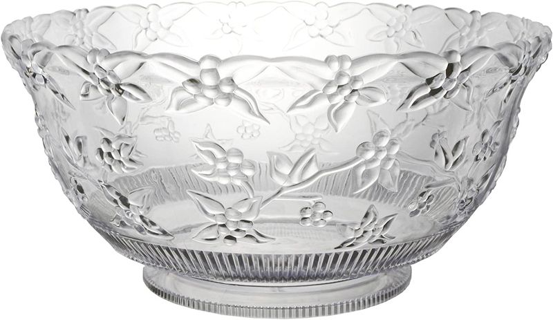 Photo 1 of *NEW* SEE COMMENTS!! 12 Quart Embossed Clear Punch Bowl