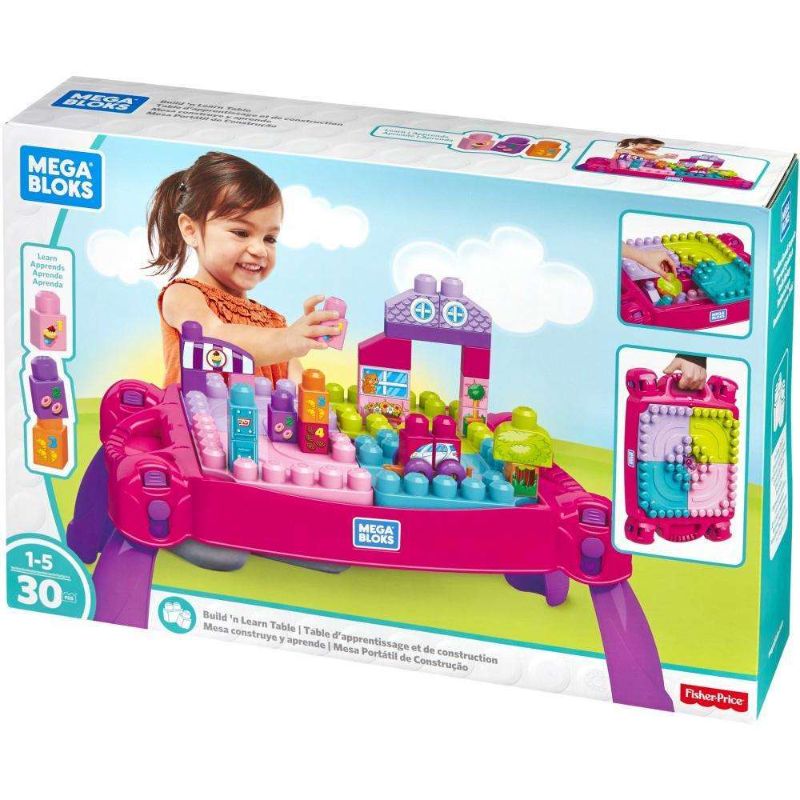 Photo 1 of *USED BUT LIKE NEW* Mega Bloks Build 'n Learn Table (pink)