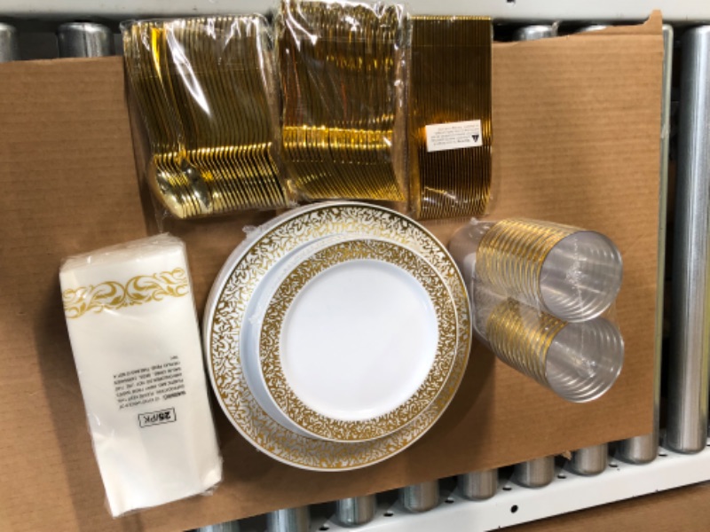 Photo 2 of *BRAND NEW* 175 Piece Gold Dinnerware Set 25 Guest